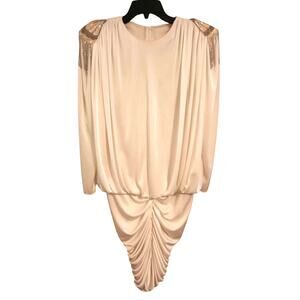 Vintage Susan Roselli for Vijack 1980s Slinky White Drop Waist Dress Size 7/8 S
